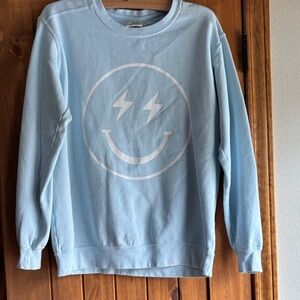 Comfort Colors Sky Blue Smiley Sweatshirt